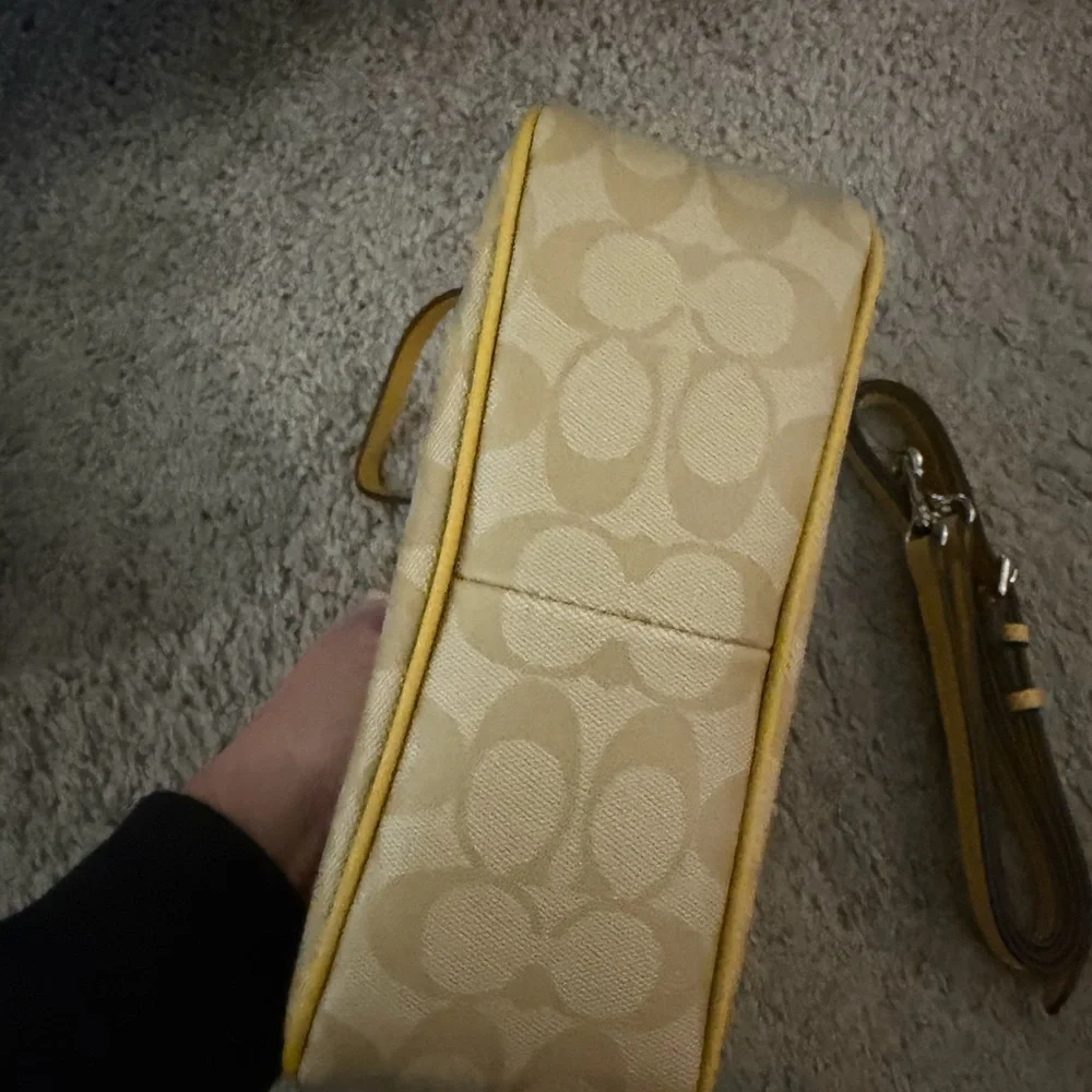 Coach Beige and Yellow Shoulder Bag